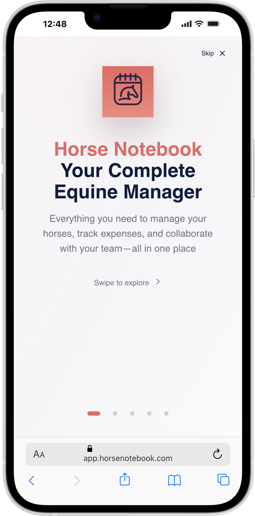 Horse Notebook App Screenshot 1
