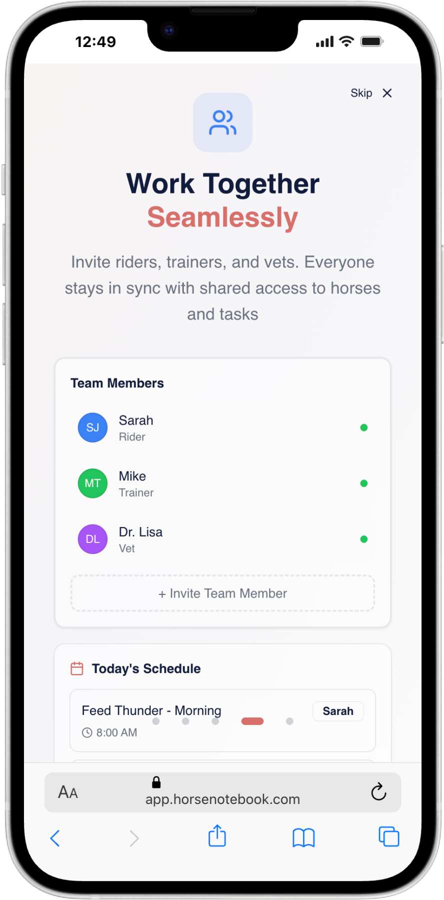 Horse Notebook App Screenshot 4